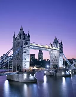 Images Dated 23rd May 2008: Tower Bridge & Thames River / Night View