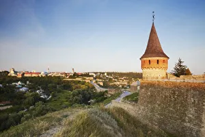 Tower of Old Castle with Old Town in background, Kamyanets-Podilsky, Podillya, Ukraine Tower of Old Castle with Old Town in background, Kamyanets-Podilsky, Podillya, Ukraine