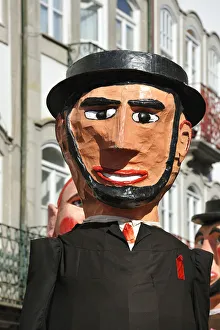 Traditional big-headed masks of Minho at the historical centre of Viana do Castelo Traditional big-headed masks of Minho at the historical centre of Viana do Castelo