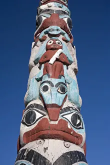 Traditional Totem Pole, Jasper Town, Jasper National Park, Alberta, Canada Traditional Totem Pole, Jasper Town, Jasper National Park, Alberta, Canada