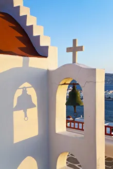 Traditional white Church, Mykonos (Hora), Cyclades Islands, Greece, Europe Traditional white Church, Mykonos (Hora), Cyclades Islands, Greece, Europe
