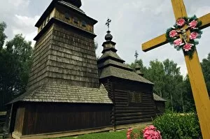 Images Dated 5th August 2006: Traditional Wooden Church and Crucifix