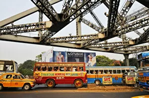 Traffic Jam Collection: Traffic jam in Howrah bridge. Kolkata (Calcutta), India