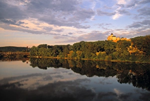 Prints of Trencin Castle, Vah River, Slovakia River Prints: Trencin Castle Print, Vah River Landscape, Slovakia