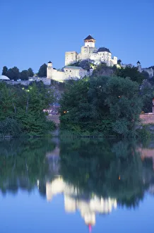 Trencin Castle at dusk, Trencin, Trencin Region, Slovakia Trencin Castle at dusk, Trencin, Trencin Region, Slovakia