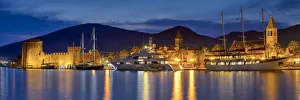 Trogir Gallery: Trogir Harbour at Night, Croatia, Dalmatia, Europe