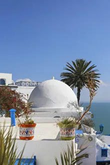 Tunisia, Sidi Bou Said, Cafe des Delices, also called Cafe Sidi Chabaane Tunisia, Sidi Bou Said, Cafe des Delices, also called Cafe Sidi Chabaane