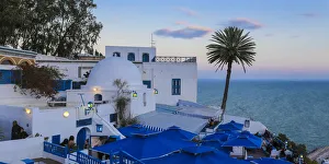 Tunisia, Sidi Bou Said, Cafe des Delices, also called Cafe Sidi Chabaane Tunisia, Sidi Bou Said, Cafe des Delices, also called Cafe Sidi Chabaane