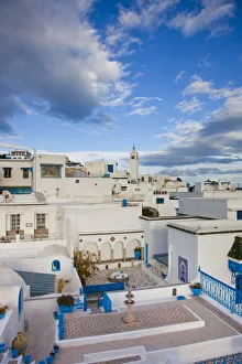 Tunisia, Sidi Bou Said, elevated town view Tunisia, Sidi Bou Said, elevated town view