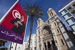 Tunisia, Tunis, Avenue Habib Bourguiba, Cathedral of St. Vincent de Paul Tunisia, Tunis, Avenue Habib Bourguiba, Cathedral of St. Vincent de Paul