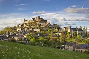 Turenne village labelled a plus beau village de France with spring flowers,Turenne Turenne village labelled a plus beau village de France with spring flowers,Turenne