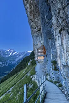 Pathway Collection: Twilight at Berggasthaus Aescher, Canton of Appenzell, Alpstein, Switzerland, Europe