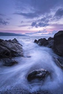 Twilight over Porlock Bay, Exmoor National Park, Somerset, England. Summer (August) Twilight over Porlock Bay, Exmoor National Park, Somerset, England. Summer (August)