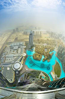 UAE, Dubai, The Address Downtown Hotel and Dubai Mall from Burj Khalifa UAE, Dubai, The Address Downtown Hotel and Dubai Mall from Burj Khalifa