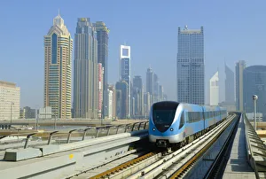 UAE, Dubai, Sheikh Zayed Road from Burj Khalifa Metro Station UAE, Dubai, Sheikh Zayed Road from Burj Khalifa Metro Station
