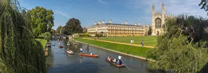 Cambridge River Cam Print: Kings College Punting