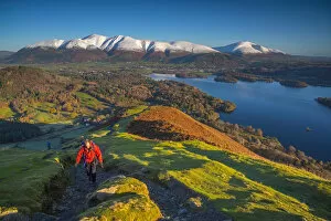 Walking Collection: UK, England, Cumbria, Lake District, Derwentwater, Skiddaw and Blencathra mountains