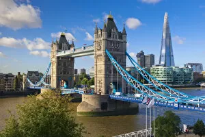 Images Dated 21st October 2012: UK, England, London, River Thames, Tower Bridge and The Shard, by architect Renzo Piano
