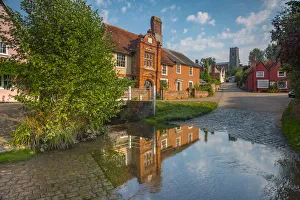 UK, England, Suffolk, Kersey, Church Hill, St MaryaAAs Church, The Old River House UK, England, Suffolk, Kersey, Church Hill, St MaryaAAs Church, The Old River House