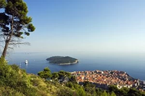 Images Dated 22nd July 2006: Unesco World Heritage Hilltop View of Old Town and Lokrum Island