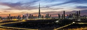 Images Dated 6th December 2014: United Arab Emirates, Dubai, elevated view of the new Dubai skyline, the Burj Khalifa
