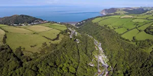 United Kingdom, Devon, Exmoor, Lynton, wooded valley on the north Devon coast United Kingdom, Devon, Exmoor, Lynton, wooded valley on the north Devon coast