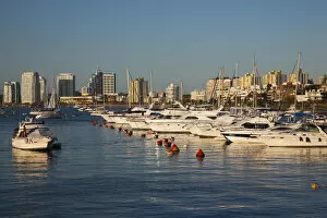 Uruguay, Punta del Este, yacht harbor, sunset