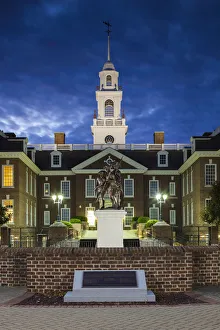 USA, Delaware, Dover, Legislative Hall, Delaware State House, dusk USA, Delaware, Dover, Legislative Hall, Delaware State House, dusk
