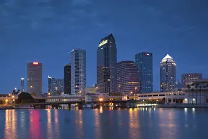 USA, Florida, Tampa, skyline from Hillsborough Bay USA, Florida, Tampa, skyline from Hillsborough Bay