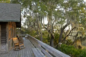 Related Images Collection: USA, Georgia, Little St. Simons Island, the lodge on the island at sunset