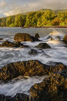 USA, Hawaii, Maui, Hana, morning light on seashore USA, Hawaii, Maui, Hana, morning light on seashore