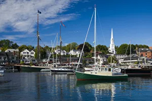 USA, Maine, Camden, Camden Harbor, dawn USA, Maine, Camden, Camden Harbor, dawn