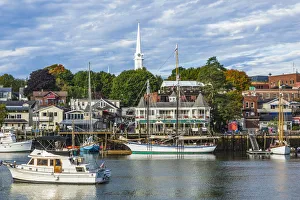 USA, Maine, Camden, Camden Harbor, morning USA, Maine, Camden, Camden Harbor, morning