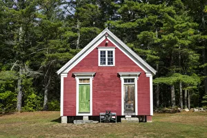 USA, Maine, Wells, antique schoolhouse USA, Maine, Wells, antique schoolhouse