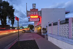 USA, Nevada, Reno, Flamingo Motel at dusk USA, Nevada, Reno, Flamingo Motel at dusk