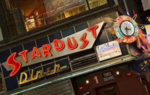 Images Dated 7th February 2008: USA, New York City, Manhattan, Broadway, Ellens Stardust Diner sign