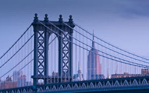 Images Dated 21st January 2010: USA, New York, Manhattan, Manhattam Bridge and Empire State Building