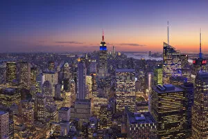 Images Dated 24th December 2015: USA, New York, Manhattan, Top of the Rock Observatory, Midtown Manhattan and Empire