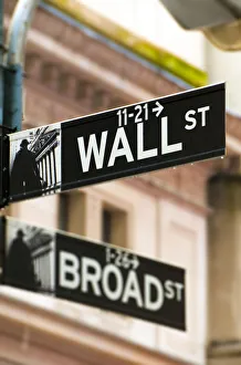 USA, New York, Manhattan, Wall Street signs USA, New York, Manhattan, Wall Street signs