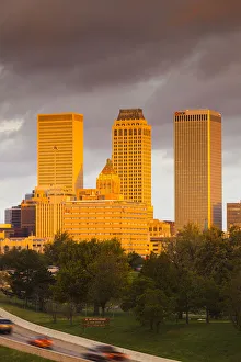 USA, Oklahoma, Tulsa, skyline from Route 75 USA, Oklahoma, Tulsa, skyline from Route 75