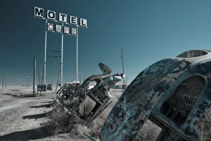 USA, Texas, Route 66, Conway Bug Ranch, Made of VW Beetles USA, Texas, Route 66, Conway Bug Ranch, Made of VW Beetles