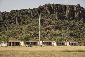 USA, Texas, West Texas, Fort Davis, National Historic site, lowering the flag USA, Texas, West Texas, Fort Davis, National Historic site, lowering the flag