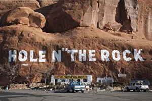 USA, Utah, Moab, Hole in the Rock tourist shop, winter USA, Utah, Moab, Hole in the Rock tourist shop, winter