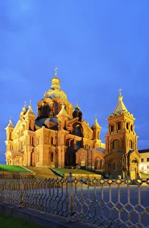 Uspenski Orthodox Cathedral in the evening. Helsinki, Finland Uspenski Orthodox Cathedral in the evening. Helsinki, Finland