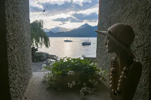 Varenna, Como lake, Lombardy, Italy. Dummy looking at lake Varenna, Como lake, Lombardy, Italy. Dummy looking at lake