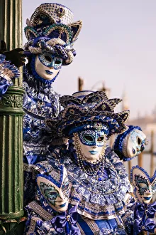 Venice, Veneto, Italy; A masked character in the city during Carnival Venice, Veneto, Italy; A masked character in the city during Carnival