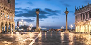 Venice, Veneto, Italy. Piazzetta San Marco at dusk Venice, Veneto, Italy. Piazzetta San Marco at dusk