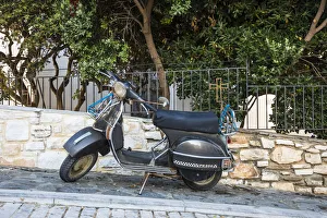 Vespa, Naousa, Paros, Cyclade Islands, Greece Vespa, Naousa, Paros, Cyclade Islands, Greece