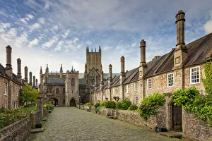 Somerset Collection: Vicars Close and Wells Cathedral, Wells, Somerset