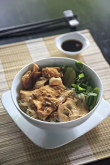 Vietnam, Danang, Hoi An, Cao Lao, a typical vietnams dish with noodles, pork and greens Vietnam, Danang, Hoi An, Cao Lao, a typical vietnams dish with noodles, pork and greens